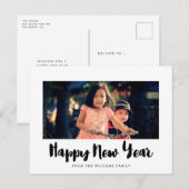 Moderne, gelukkige nieuwjaarsfoto briefkaart (Voorkant / Achterkant)