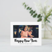 Moderne, gelukkige nieuwjaarsfoto briefkaart (Staand voorkant)
