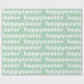 Moderne, gelukkige oostergroen en witte Pasen Cadeaupapier (Vlak)