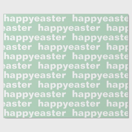 Moderne, gelukkige oostergroen en witte Pasen Cadeaupapier (Vlak)