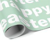 Moderne, gelukkige oostergroen en witte Pasen Cadeaupapier (Rol Hoek)