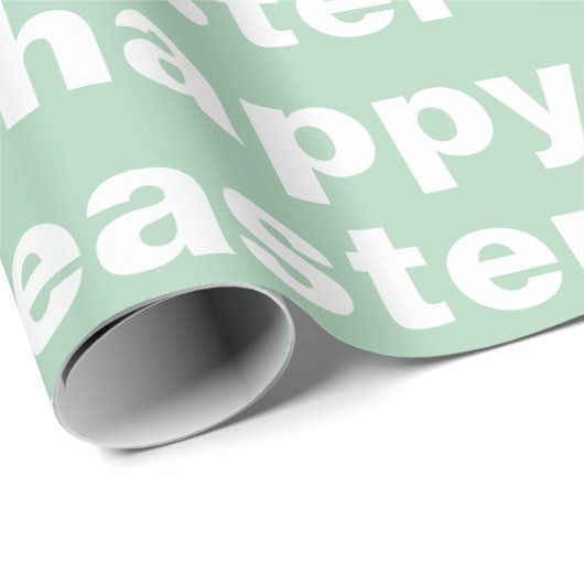 Moderne, gelukkige oostergroen en witte Pasen Cadeaupapier (Rol Hoek)