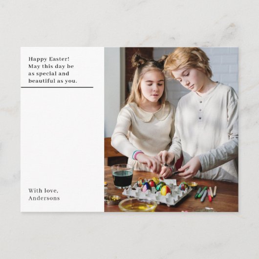 Moderne, gelukkige Pasen met Foto Briefkaart (Voorkant)