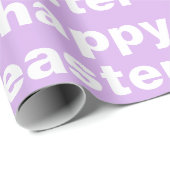 Moderne, gelukkige Pasen Paars en Witte Pasen Cadeaupapier (Rol Hoek)