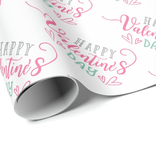 Moderne Gelukkige Valentijnsdag   Cadeaupapier (Rol Hoek)