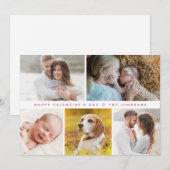 Moderne Gelukkige valentijnsdag Custom familie Fot Feestdagenkaart (Voorkant / Achterkant)