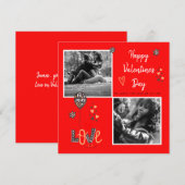 Moderne Gelukkige Valentijnsdag Foto Liefde Rood Feestdagenkaart (Voorkant / Achterkant)