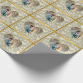 Moderne Gelukkige Valentijnsdag op Hart en Bloemen Cadeaupapier (Hoek)