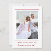 Moderne Gelukkige Valentijnsdag Rode Foto Feestdagenkaart (Voorkant)