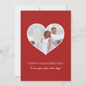 Moderne Gelukkige Valentijnsdag Rode Foto Feestdagenkaart (Voorkant)