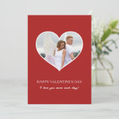 Moderne Gelukkige Valentijnsdag Rode Foto Feestdagenkaart (Staand voorkant)