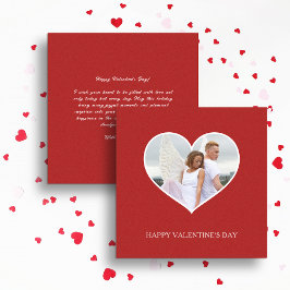 Moderne gelukkige Valentijnsdag rode foto Feestdagenkaart