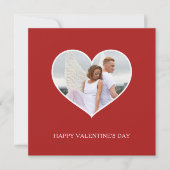 Moderne Gelukkige Valentijnsdag Rode Foto Feestdagenkaart (Voorkant)