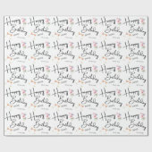 Moderne gelukkige verjaardag gepersonaliseerd cadeaupapier (Vlak)