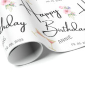 Moderne gelukkige verjaardag gepersonaliseerd cadeaupapier (Rol Hoek)