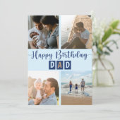 Moderne Gelukkige Verjaardag Pap Fotocollage Feestdagenkaart (Staand voorkant)