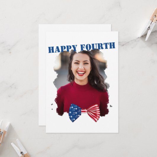 Moderne gelukkige vierde Amerikaanse onafhankelijk Kaart (Voorkant / Achterkant in situ)