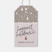 Moderne gelukkigste Feestdagen Calligrafie Aangepa Cadeaulabel (Voorkant)