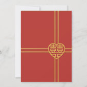 Moderne Geluks Chinese Trouw Verticale Tekst Kaart (Achterkant)