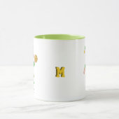 Moderne Geluks-Elf met Calligrafie & Monogram Mok (Midden)