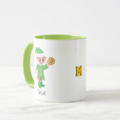 Moderne Geluks-Elf met Calligrafie & Monogram Mok (Voorkant links)