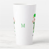Moderne Geluks-Elf met Schrift en Monogram Latte Mok (Voorkant)
