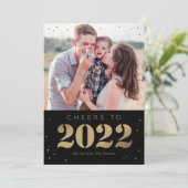 Moderne gelukskaart met vet jaar Gelukkig Nieuwjaa Feestdagenkaart (Staand voorkant)