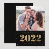 Moderne gelukskaart voor het nieuwe jaar met vette feestdagenkaart (Voorkant / Achterkant)