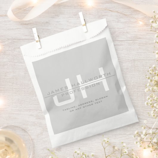 Moderne gemarkeerde initialen (of andere tekst) gr bedankzakje (Geknipt)