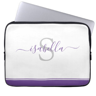 Moderne gemarkeerde minimalistische paarse meisjes laptop sleeve