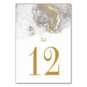 Moderne gemarmerde grijs en gouden trouwtafel Kaar Kaart (Achterkant)