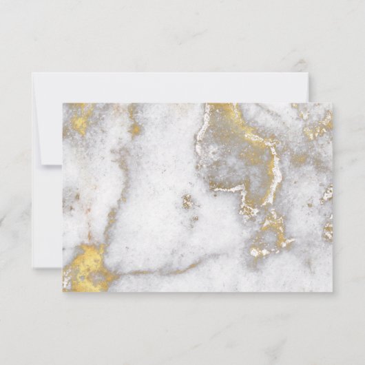 Moderne gemarmerde grijze en gouden bruiloft Save  Save The Date (Achterkant)