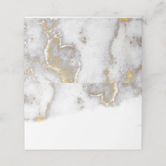 Moderne gemarmerde grijze en gouden trouwplaatskaa plaatskaartje (Buitenkant ongevouwen)