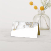 Moderne gemarmerde grijze en gouden trouwplaatskaa plaatskaartje (Voorkant)