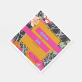 Moderne gemarmerde maximalistische bloemenbruiloft servet (Hoek)