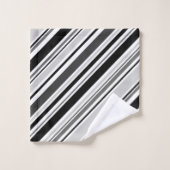 Moderne, gemengde grijze, zwarte, witte stripeset bad handdoek (Wasdoekje)