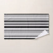 Moderne, gemengde grijze, zwarte, witte stripeset bad handdoek (Handdoek)