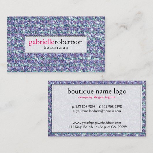 Moderne Gemengde Kleuren Glitter & Sparkles Visitekaartje (Voorkant / Achterkant)