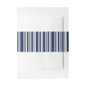 Moderne Gemengde Marine Blauw Witte Strepen Patroo Uitnodigingen Wikkel (Voorkant Voorbeeld)