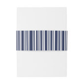 Moderne Gemengde Marine Blauw Witte Strepen Patroo Uitnodigingen Wikkel (Achterkant Voorbeeld)