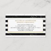 Moderne Gemengde Marmeren Strepen Interieur Design Visitekaartje (Achterkant)