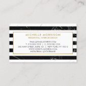 Moderne Gemengde Marmeren Strepen Interieur Design Visitekaartje (Achterkant)