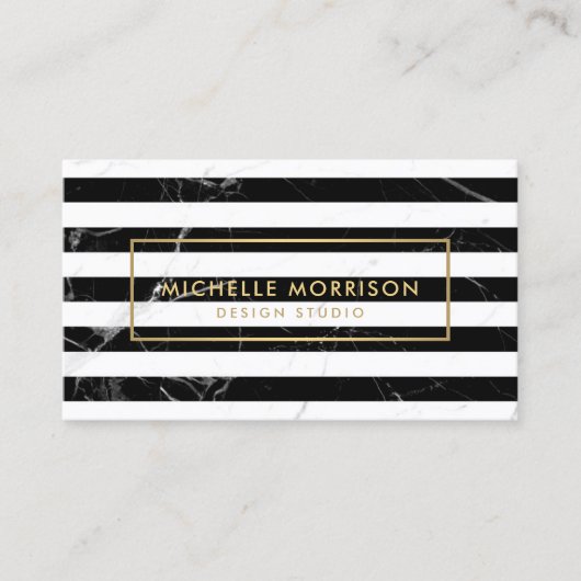 Moderne Gemengde Marmeren Strepen Interieur Design Visitekaartje (Voorkant)