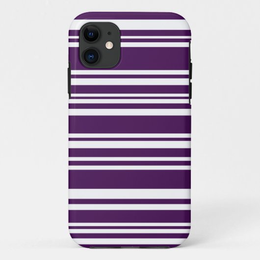Moderne gemengde Paarse en witte strepen Case-Mate iPhone Case (Achterkant)
