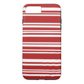 Moderne gemengde rode en witte strepen Case-Mate iPhone case (Achterkant)