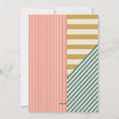 Moderne Gemengde Strepen Een Foto Kerst Feestdagenkaart (Achterkant)