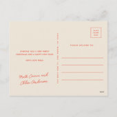 Moderne Gemengde Strepen Een Foto Kerst Feestdagenkaart (Achterkant)