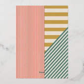 Moderne Gemengde Strepen Een Foto Kerst Folie Feestdagenkaart (Achterkant)