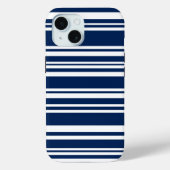 Moderne gemengde zeemacht en witte strepen Case-Mate iPhone case (Achterkant)
