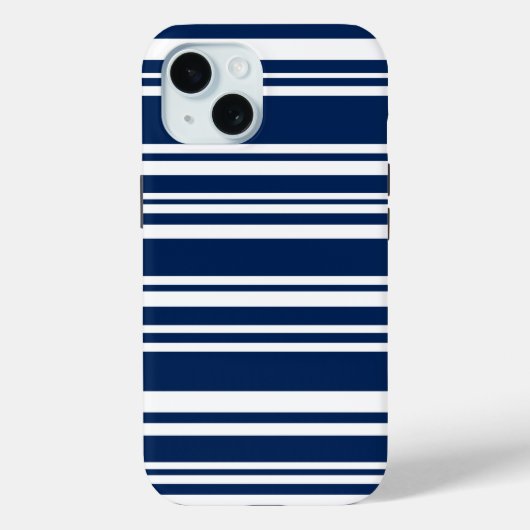 Moderne gemengde zeemacht en witte strepen Case-Mate iPhone case (Achterkant)